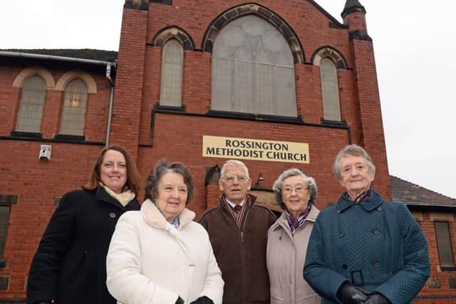 Susanna Brookes, Lay Pastor, pictured, with l-r Carole Hughes, Samuel and Sheila Humphreys and Pauline Clark. Picture: Marie Caley NDFP-19-01-19-MethodistChurch-1