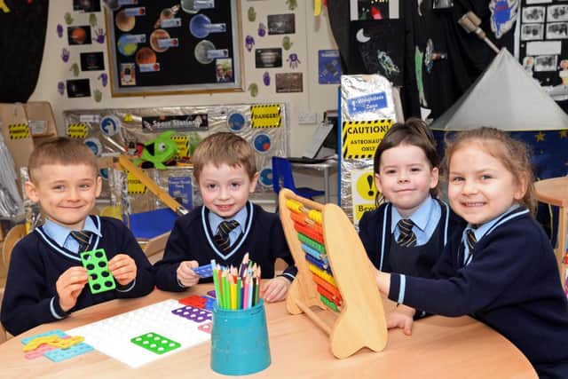 Reception children Oskar, Kian, Tamalyn and Maria, pictured. Picture: NDFP-29-01-19-FancisXavierOfsted-1