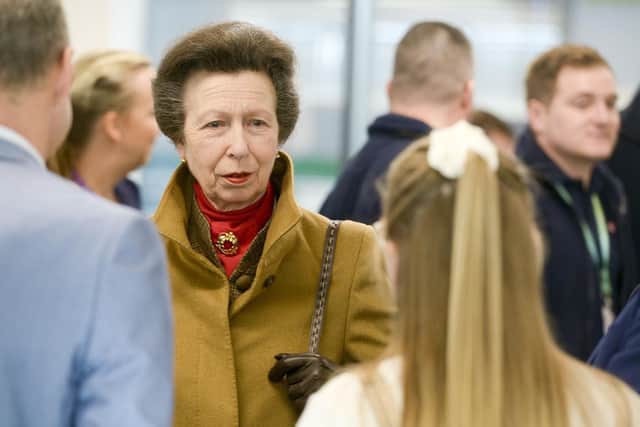 HRH Princess Anne speaking with students at the HS2 College in Doncaster