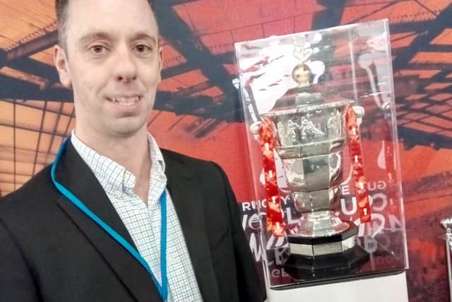 Steve Warrender, from Dunscroft-based IT To Go computer services, with the rugby league world cup