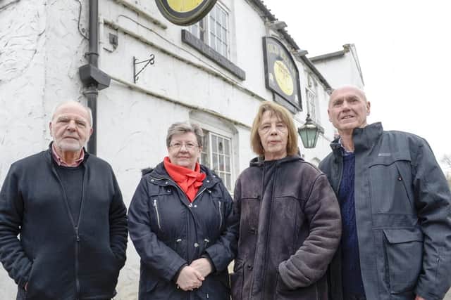 The Old Bells at Campsall
Mike Morgan chair parish council, Brenda McLaughlin , Sue walker , Eric Lowry outside the empty pub
