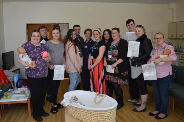 Parents-to-be at the antenatal class