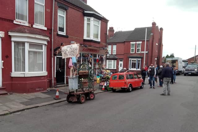 Film crews in Balby shooting Still Open All Hours on Monday June 3, 2019