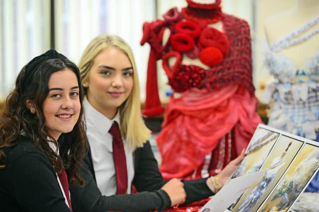 Ellie Hadley and Sadie Chambers, both 17, pictured. Picture: Marie Caley NDFP-25-06-19-HallCrossFashion-2