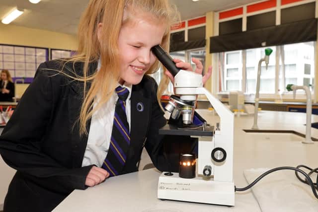 Amy Richardson pictured during a science class at Outwood Danum