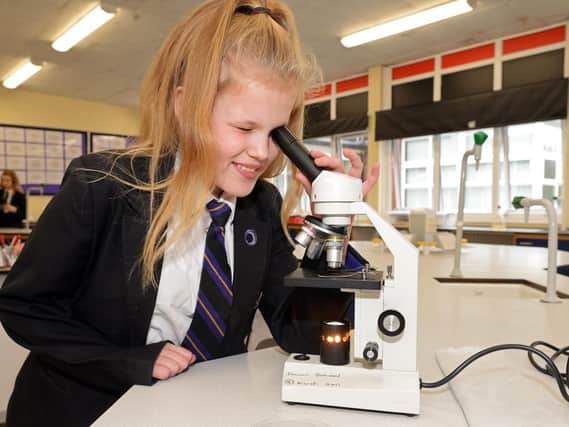 Amy Richardson pictured during a science class at Outwood Danum