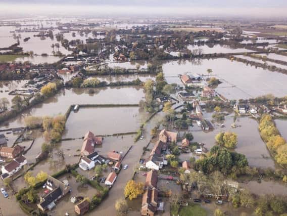 The village of Fishlake, Doncaster, submerged under flood water. Photo: SWNS