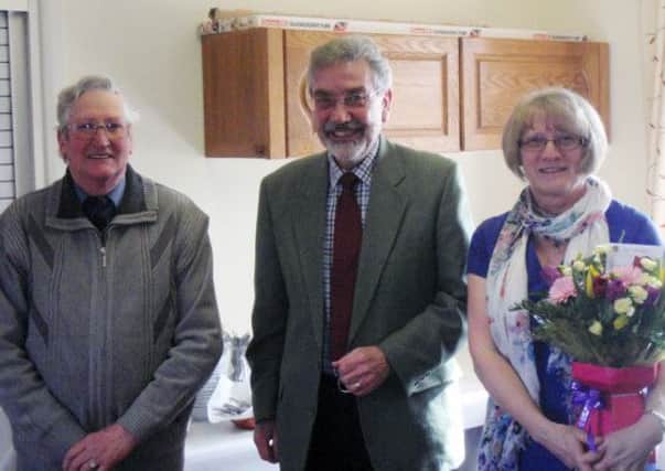 Rev Graham Carter (centre), chair of the Trustees of Epworth Old Rectory, with Ron Ansley and Sue Leese, who have had their hard work recognised.