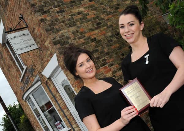 Jessica Dixon and Genna Simmons, of Beauty Lounge, Epworth won salon of the year. Picture: Andrew Roe