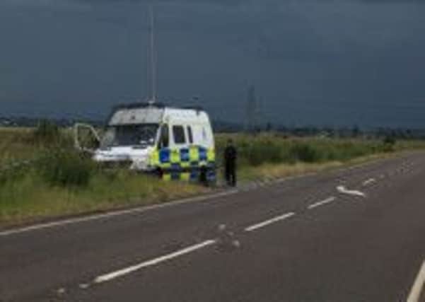 Scene on the A18 where the body of a man was found near Pilfrey Bridge, Crowle.