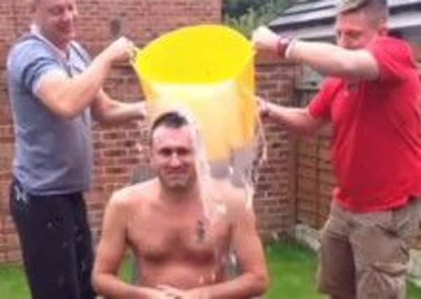 Mike Harm completes the ice bucket challenge in aid of Teamverrico