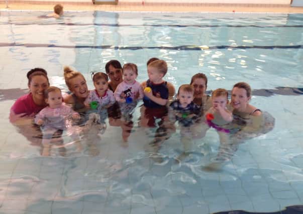 Puddle Ducks pyjama party where, babies are being taught to swim with their clothes on. Picture: Andrew Roe