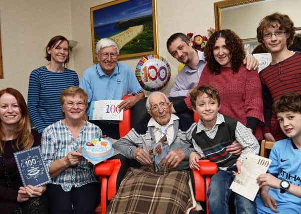 Ralph Emery, celebrates his 100th birthday with family and friends. Picture: Marie Caley NEPB Emery 29-10-14 Emery MC 1