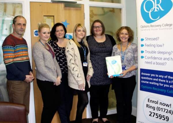 Manager Sue Watson (right) with members of the Options Recovery Team at the recent open day.