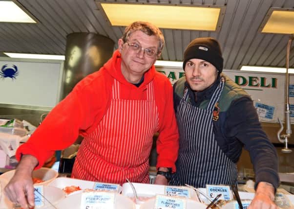 Nigel Berry and Darren Proctor, Doncaster Fish Market traders pictured. Picture: Marie Caley NDFP 13-01-15 Market MC 3