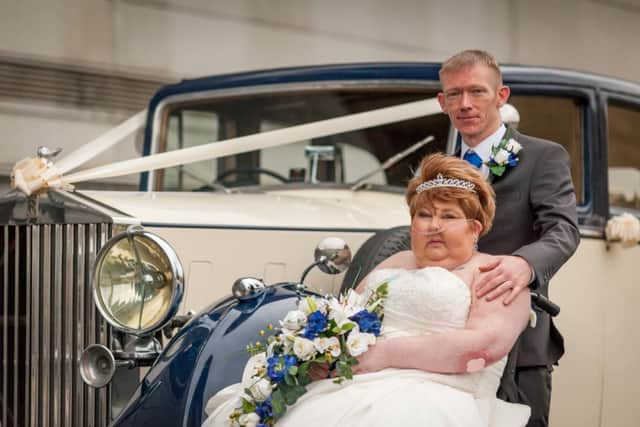 Brain tumour victim, Jacqueline Collins, 42, got married to James Malton on January 31.