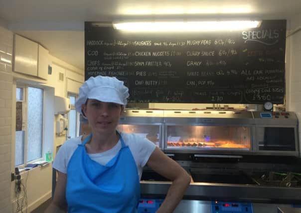 Caroline Newman pictured at Newman's Fish and Chip Shop, Market Place, Crowle. Picture: Marie Caley NEPB 16-02-15 Newmans MC 4