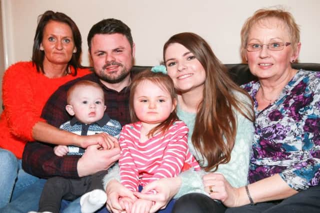 NDFP- Funding campaign 5 Grosvenor Terrace       L>R Moira Malloy, Marc Malloy, Elizabeth Kelly,Rafferty Malloy 7 months,  Bella Malloy age 3, Barbara Kelly