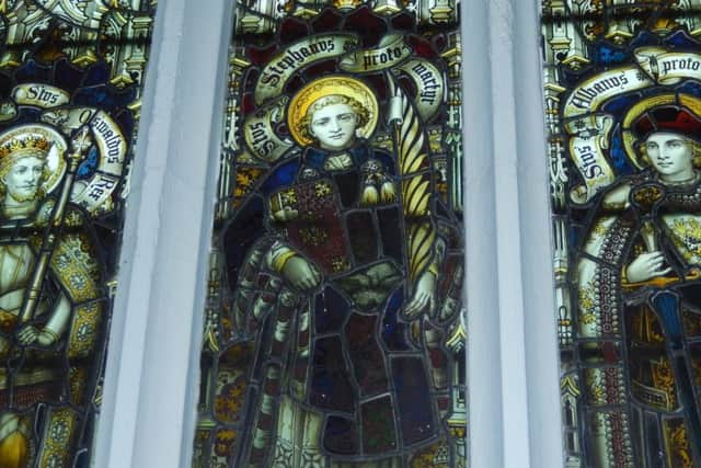 The memorial window at All Saints' Church in Misterton.