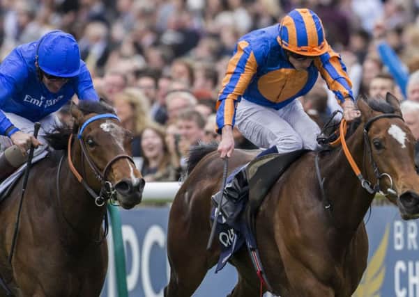 GUINEAS DUEL -- Legatissimo (Ryan Moore) just gets the better of Lucida (Kevin Manning) in Sunday's QIPCO 1,000 Guineas at Newmarket. Both are top-class fillies, says our resident racing expert Richard Silverwood. (PHOTO BY: Julian Herbert/PA Wire).