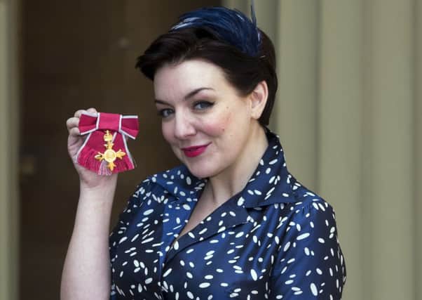 Sheridan Smith with her OBE for services to Drama at an investiture ceremony at Buckingham Palace in London. Picture: Hannah McKay/PA Wire.