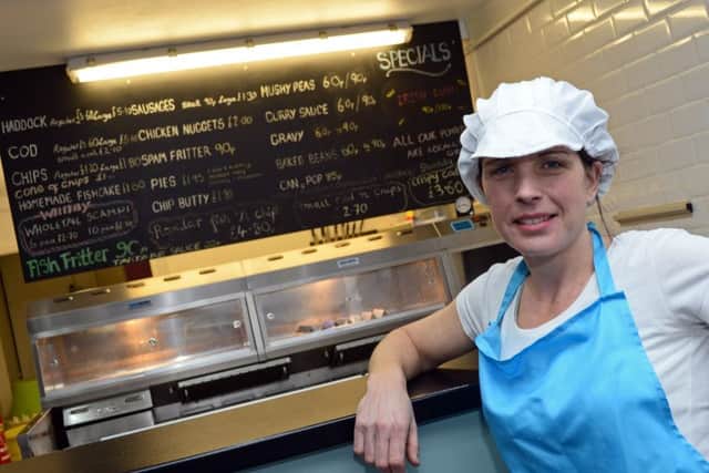 Caroline Newman pictured at Newman's Fish and Chip Shop, Market Place, Crowle. Picture: Marie Caley NEPB 16-02-15 Newmans MC 2