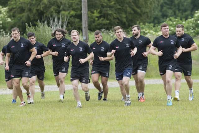 Doncaster Knights take part in pre-season training at Castle Park
