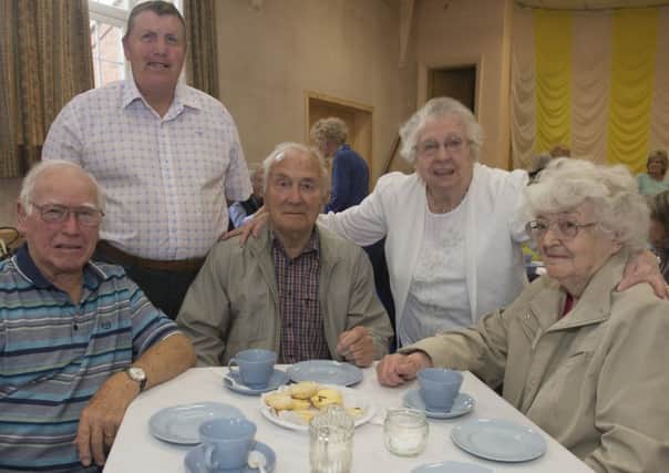 The Isle of AxholmePhysically Handicapped Society annual coffe morning
Ivan Walters, Alan Mason, John Luke, Phyllis Boor and Margaret Alton