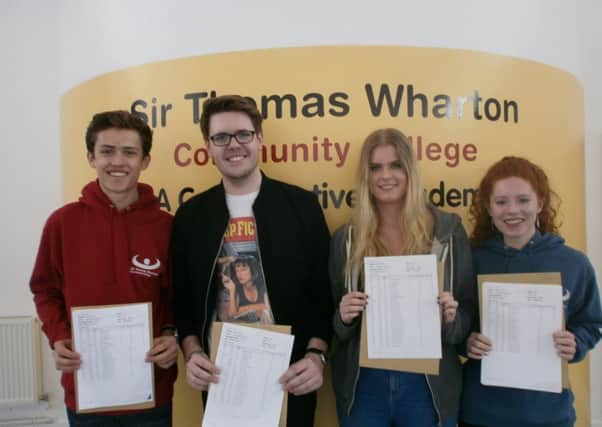 Sir Thomas Wharton Community College pupils are (l to r) Adam Whitehouse, James Sowerby, Georgia Gray and Emily Satchwell