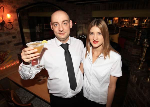 Epworth Bells reader offer at Funkins Cocktail bar at the Red Lion in Epworth. Pictured is Alex Armstrong and Jessica Bardney.
