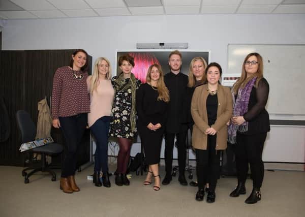 Members of the Schwarzkopf UK team with staff from Jenny B Hair Salon and Eden Hair.