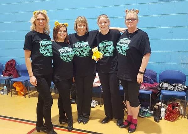 Tapathon participants (from left) Joanne Daniels, Becci Jones, Mary Wilson, Louise Bloomfield and Hilary Nithsdale.