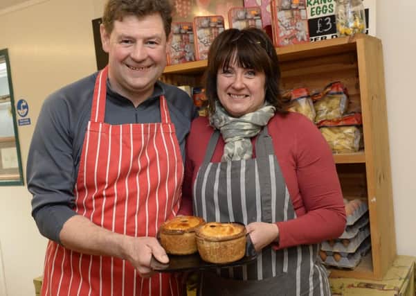 Robert and Jo Johnson of Medley Farm Shop in Belton who are offering Epworth Bells readers a free pork pie.