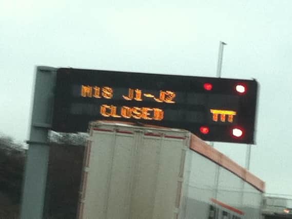 Two lanes are closed on the M18 following an accident this morning.