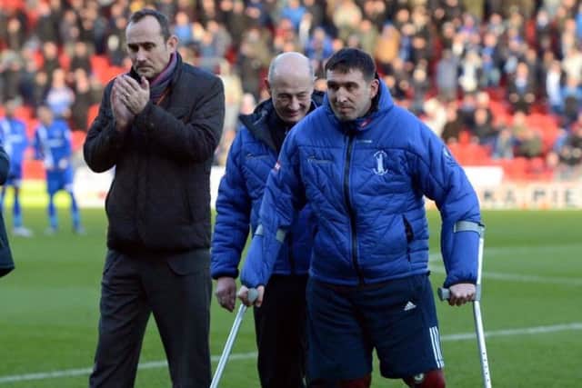 Ben Parkinson brought the matchball onto the pitch for Doncaster Rovers v Gillingham