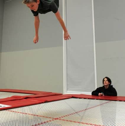 Ben Haigh, of Netherwood School during a trampolining session. Picture: Andrew Roe