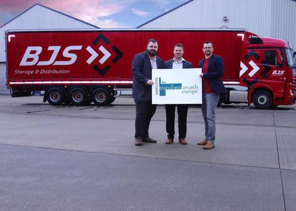 L-R: David Plant, managing director of Moirae Creative Agency; Darren Shaw, commercial director of BJS Storage and Distribution and Mark Torrington, creative director of Moirae Creative Agency.
