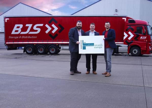 L-R: David Plant, managing director of Moirae Creative Agency; Darren Shaw, commercial director of BJS Storage and Distribution and Mark Torrington, creative director of Moirae Creative Agency.