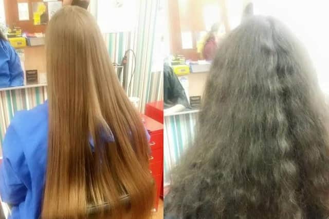 Becki and Chris Stead with their long hair.