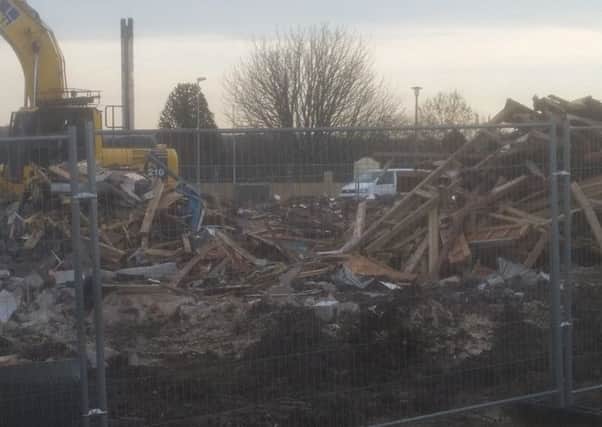 Swinton Swimming Pool site being demolished.