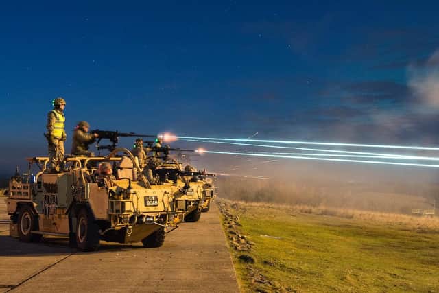 The night firing exercise gets underway.