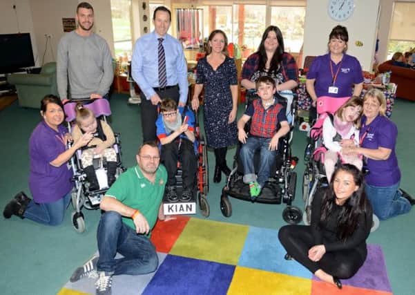Meadowhall has chosen Bluebell Wood Hospice to be its chnarity of the year.
Meadowhall Centre Director Darren Pearce and Bluebell Wood Chief Executive Claire Rintoul with families and staff members at the charity.