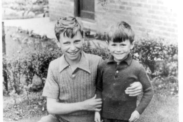 Dearne-born acting legend Brian Blessed, long before the beard and booming voice, at the age of 11, left, with his brother.