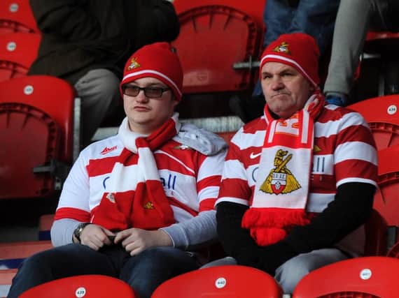 Doncaster Rovers supporters at the Keepmoat