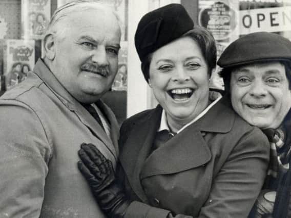Ronnie Barker, Lynda Baron and David Jason in Balby during the 1970s.