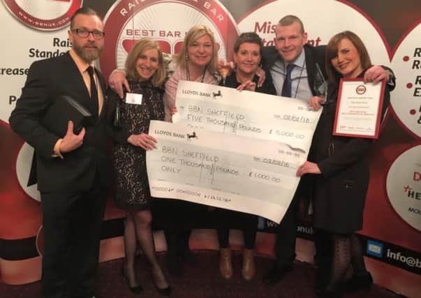 A scheme to promote a safe and vibrant nightlife in Sheffield city centre has won two national awards. Nick Simmoite - Unite Chair, Julie Hague - Safeguarding SCC, Jayne Forest - Chief Inspector, Tracey Ford - BBN Project Manager, Matt Burdett  - South Yorkshire Police, Rachel Watson - Popworld