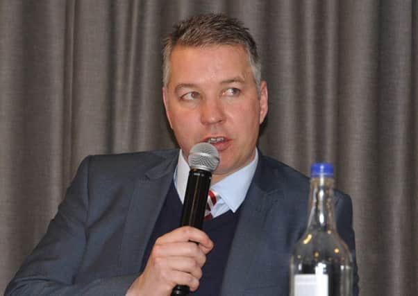 Darren Ferguson speaking at Doncaster Rovers' Meet The Owners event. Photo: Phil Ryan