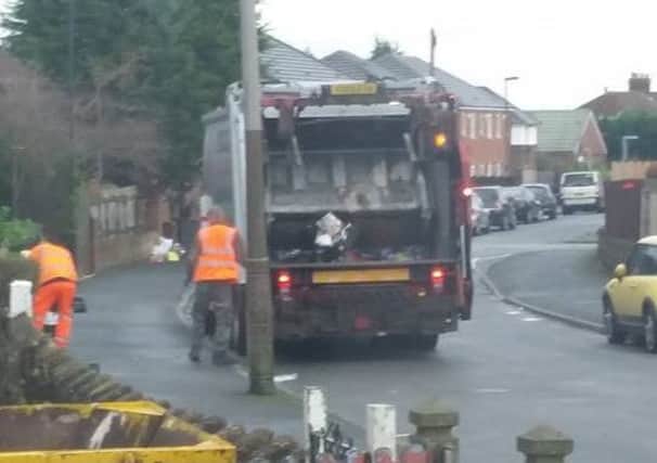 Bin men on Paxton Crescent, Armthorpe. Photo by resident Paul Ridsdale.