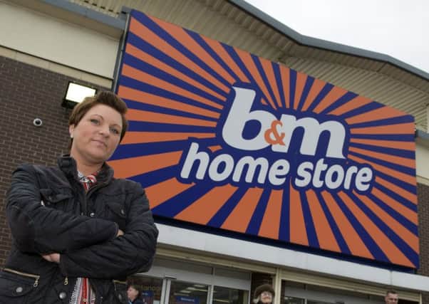 Toni Lang is furious that her Â£285 handbag got damaged by falling glue in the B&M Store on Ogden Road, Doncaster