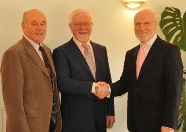 Left to right:- Peter Newton, director of Hickton, Tony Hickton founder and chairman of Hickton and Tony Mobbs, managing Ddrector and part owner of Hickton.